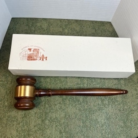 Symbol of Leadership Wood Gavel with Gold Band Made in America 10.5 Inch - Picture 6 of 8